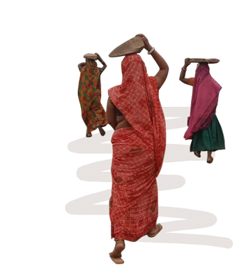 Women carrying rocks