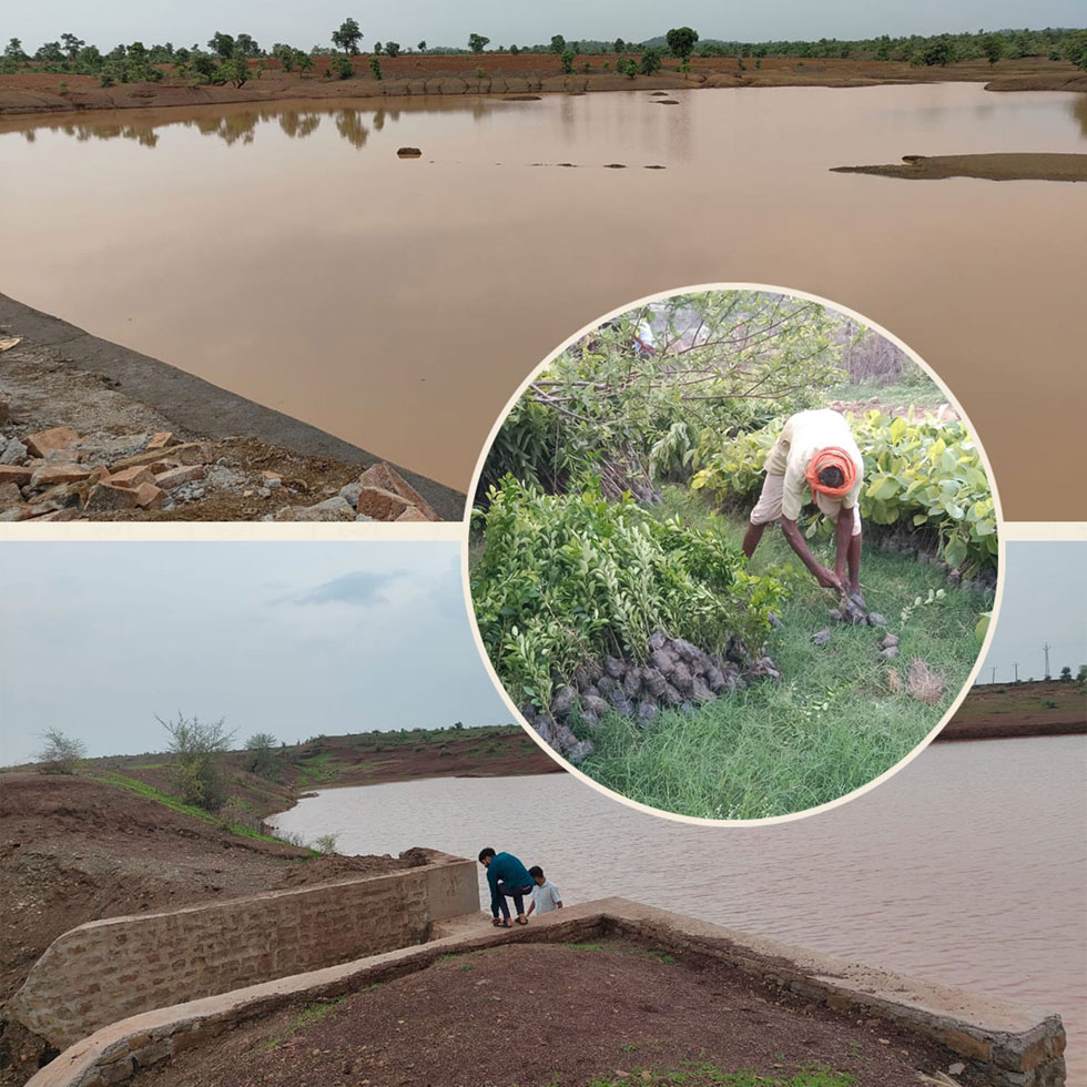 The completed pond